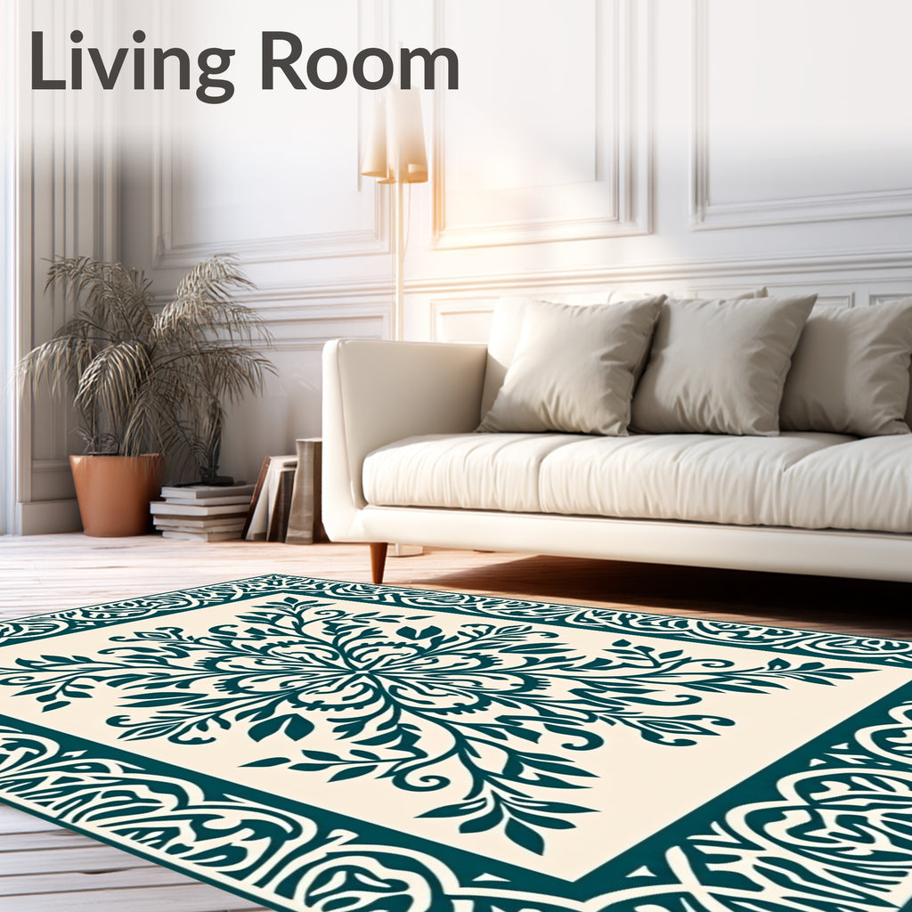 Ornate Floral Vines Pattern Rug
