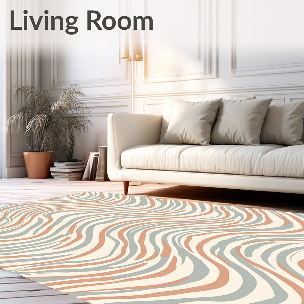 Abstract Wavy Stripes Pattern Rug