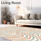 Abstract Wavy Stripes Pattern Rug