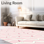 Delicate Pink Wavy Pattern Rug