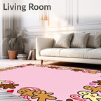 Playful Gingerbread People Border Design Rug