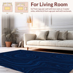Deep Blue Swirl Abstract Pattern Rug