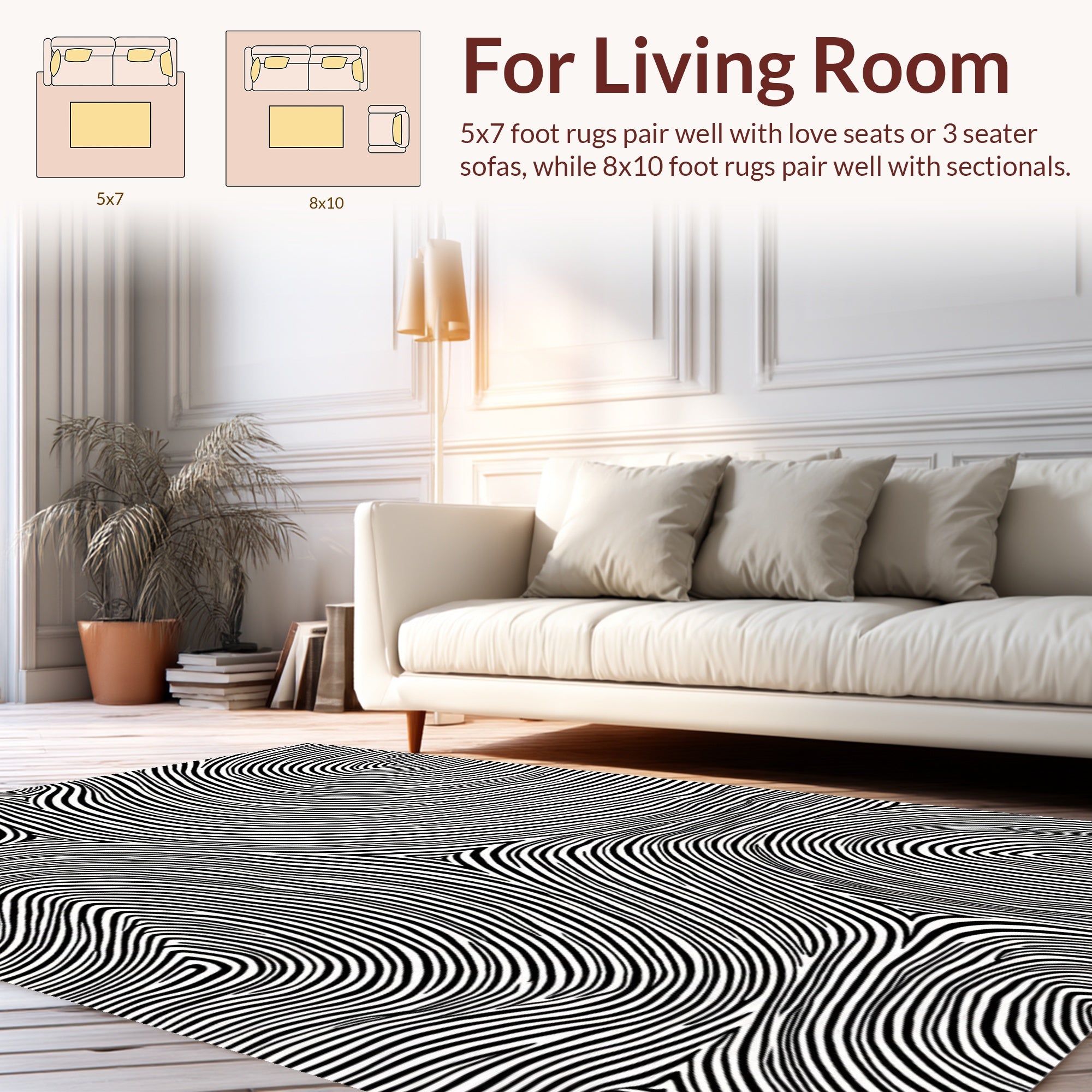 Abstract Lines Organic Pattern Rug