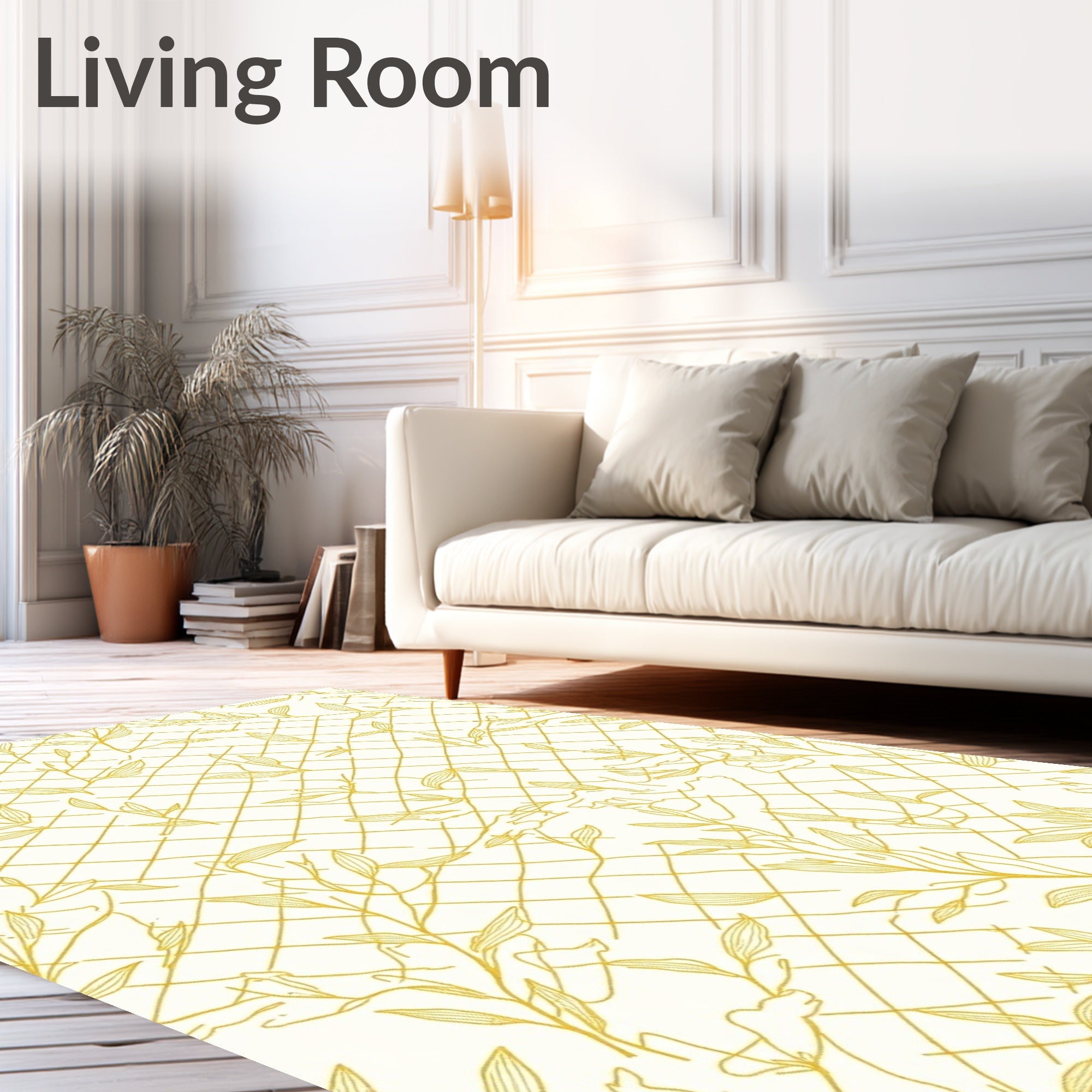 Golden Vine Lattice Art Rug