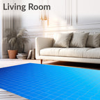 Gradient Blue Checkerboard Patterned Rug