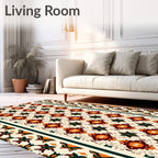Geometric Star And Diamond Pattern Rug