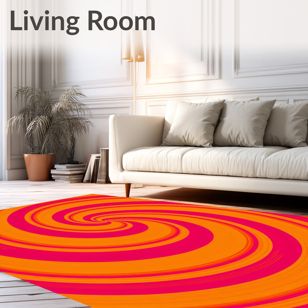 Vibrant Spiral Pattern Rug