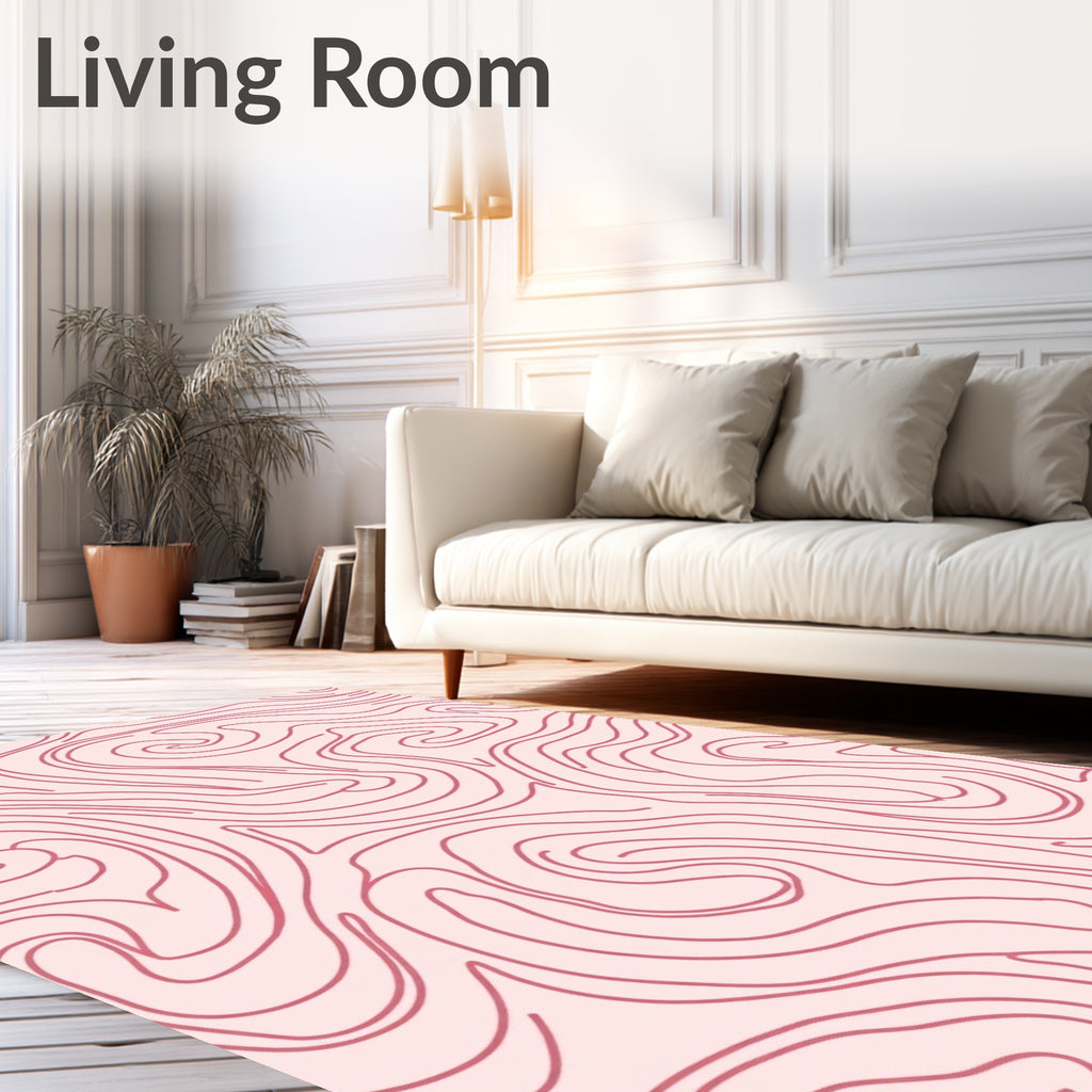 Bold Pink Swirl Pattern Rug