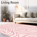Bold Pink Swirl Pattern Rug
