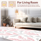 Soft Pink Gray Foliage Pattern Rug