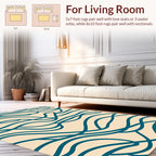 Teal Organic Flow Abstract Pattern Rug
