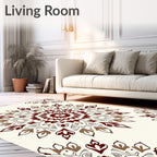 Ornate Mandala Patterned Floral Design Rug