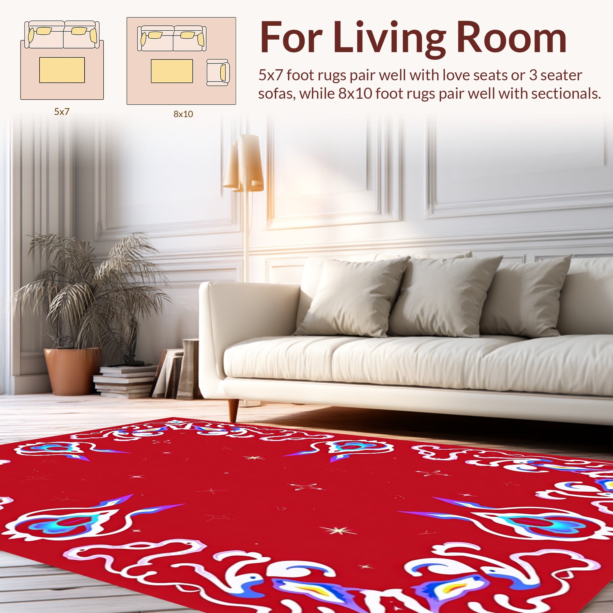 Vibrant Abstract Floral Swirls Rug