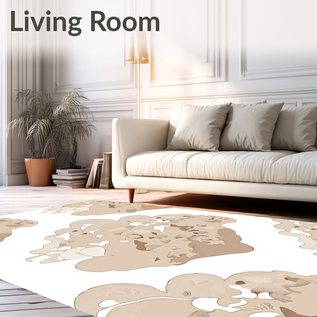 Earthy Tone Organic Cloud Shapes Rug