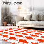 Bold Orange Staggered Geometric Pattern Rug