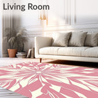 Pink Cream Radial Stripe Style Rug