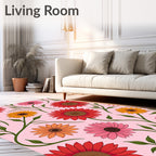 Whimsical Floral Vine Pattern Rug