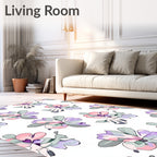 Pastel Floral Watercolor Design Rug