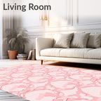 Soft Pink Abstract Floral Pattern Rug