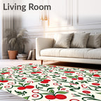 Cherry Vine Botanical Print Rug