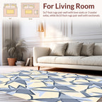 Abstract Blue Geometric Star Pattern Rug