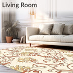 Ornate Floral Swirls Pattern Rug
