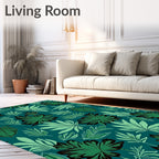 Tropical Leaf Pattern Rug