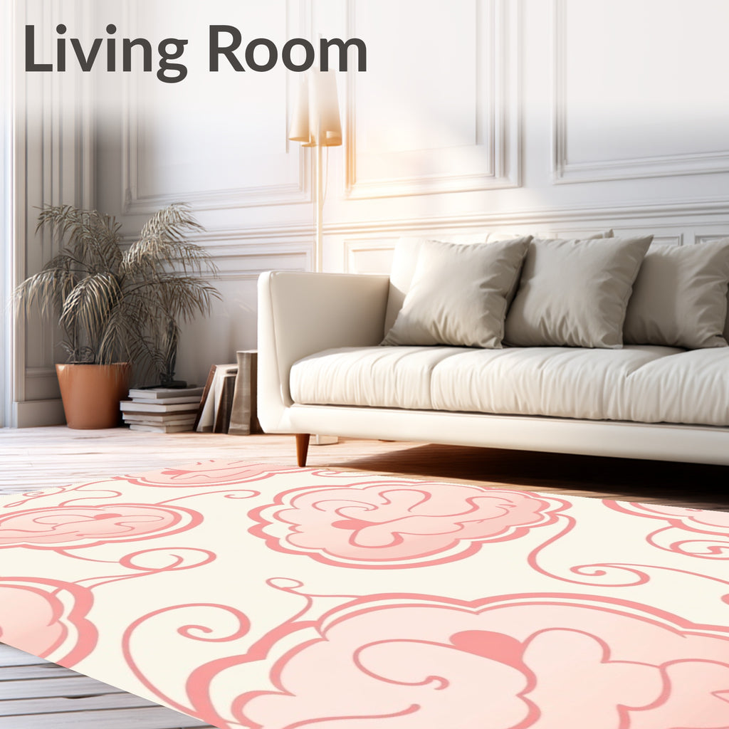 Retro Pink Cloud Pattern Rug