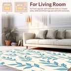 Blue Leafy Branches Pattern Rug