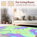Whimsical Purple Unicorns Yellow Stars Rug
