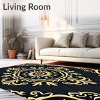 Classic Gold Floral Medallion Rug