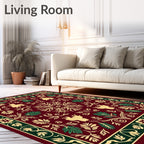 Regal Floral Animal Medallion Pattern Rug