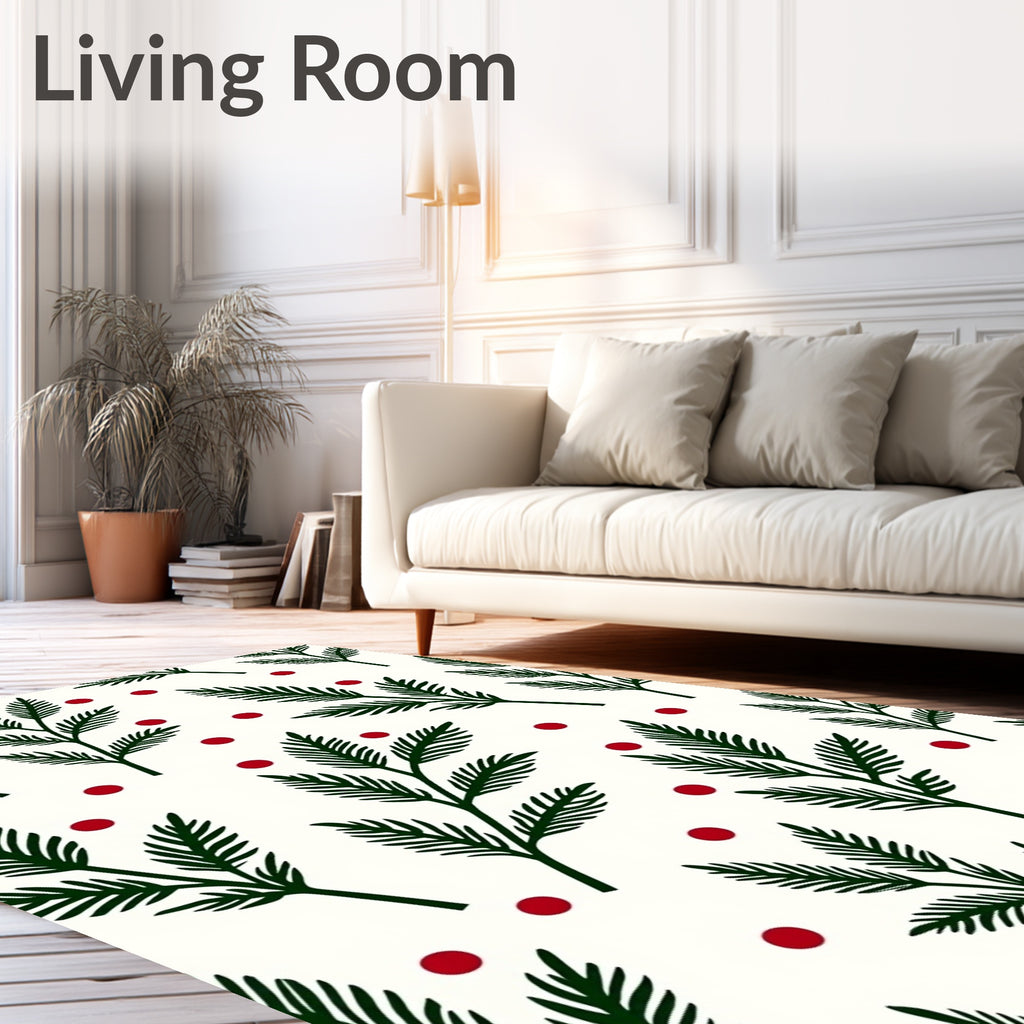 Forest Green Pine Berries Rug