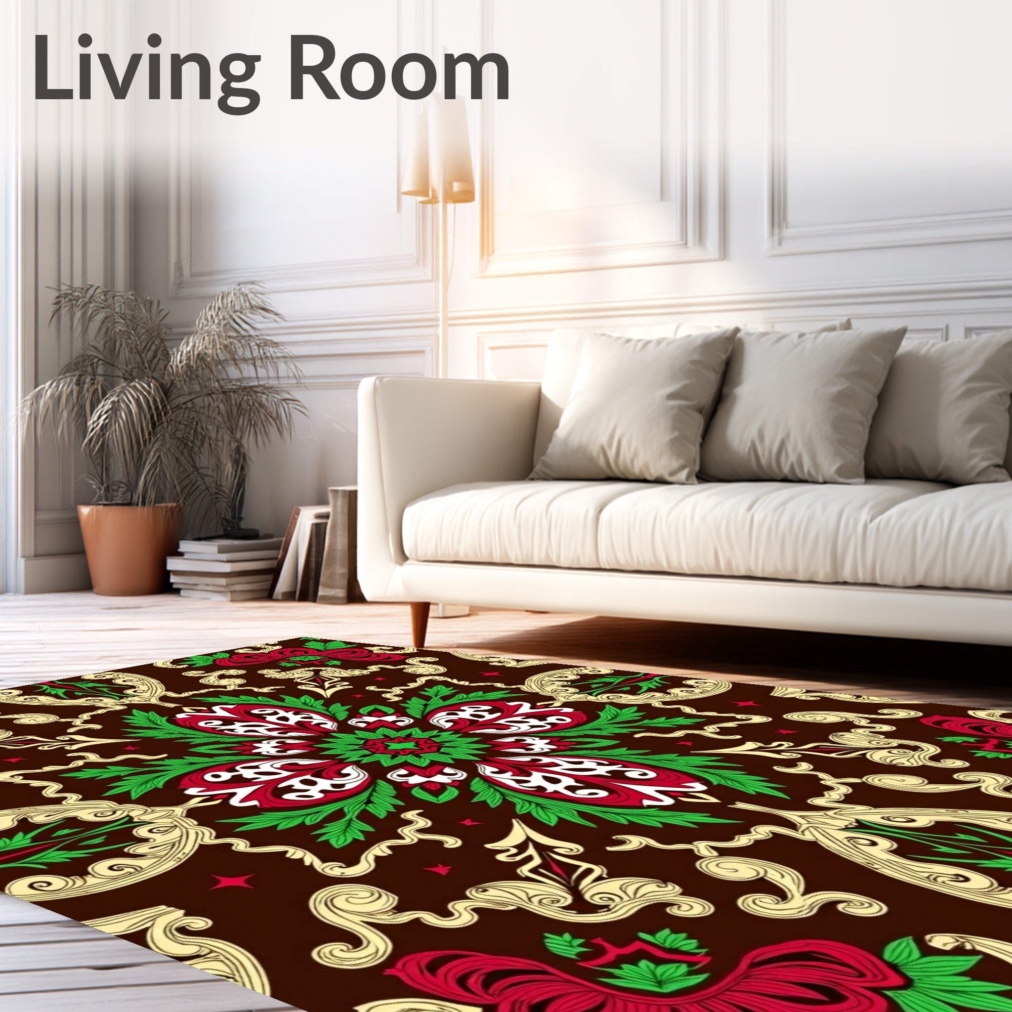 Ornate Floral Pattern Rug