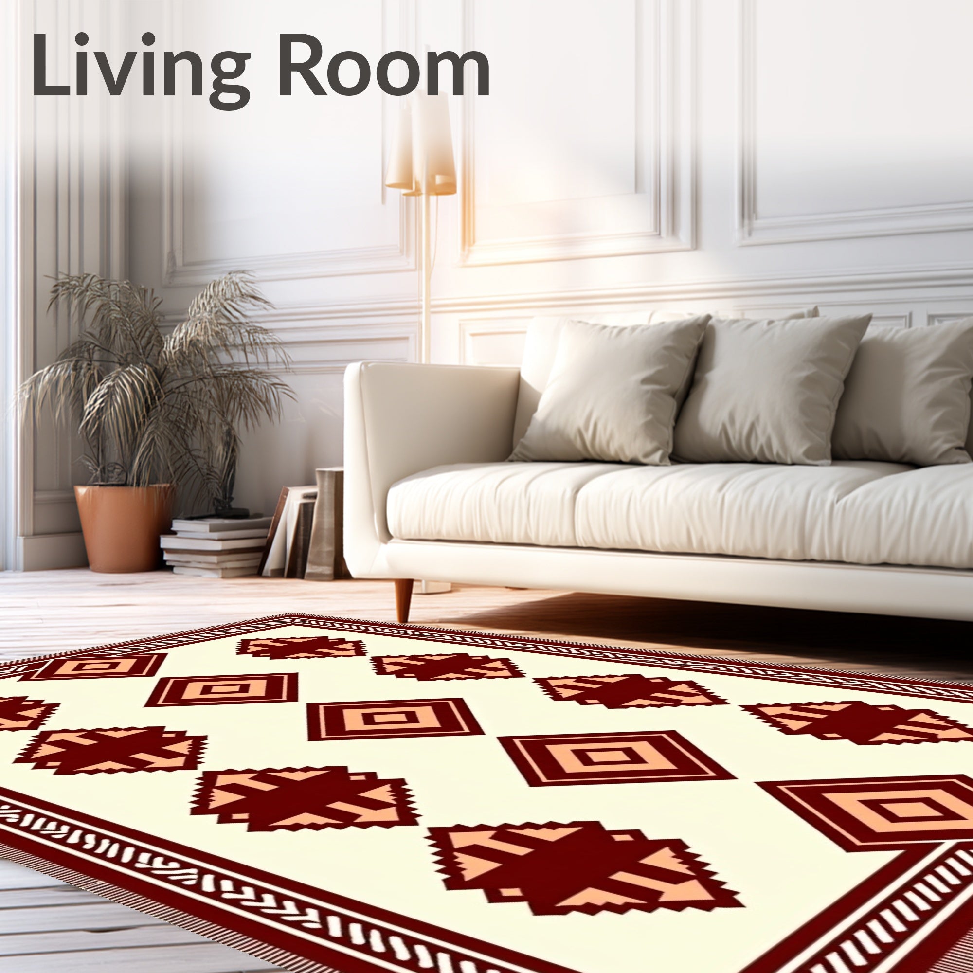 Geometric Diamond Stripe Pattern Rug