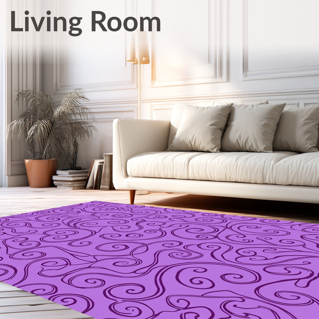 Ornate Swirls And Vines Pattern Rug