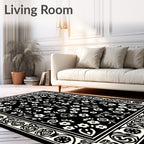 Classic Floral Border Center Pattern Rug