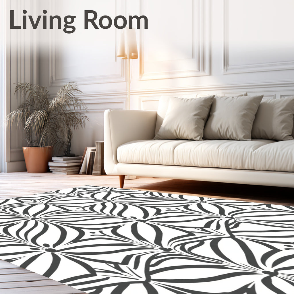 Art Deco Inspired Floral Pattern Rug