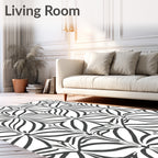 Art Deco Inspired Floral Pattern Rug