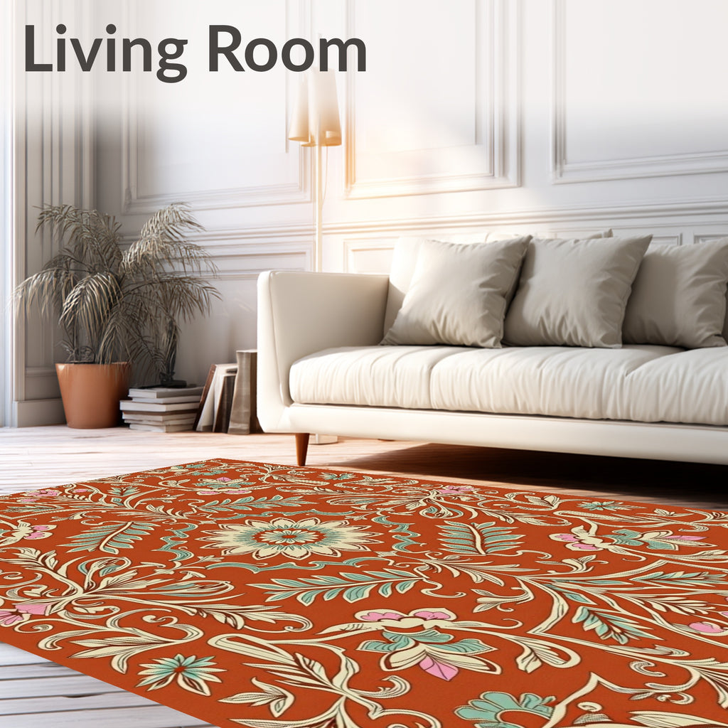 Ornate Floral Medallion Pattern Rug