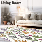Delicate Floral Leaf Pattern Rug