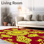 Ornate Floral Sunburst Mandala Rug