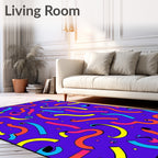 Bright Wavy Ribbon Fun Pattern Rug