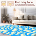 Blue Wave Pattern Comfort Rug