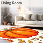 Autumn Pumpkin Leaf Patchwork Pattern Rug