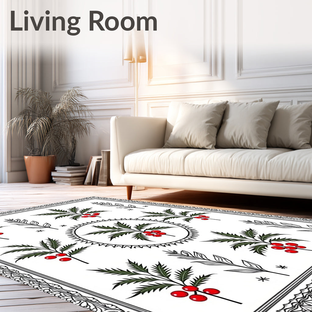 Red Berry Branch Garden Medallion Rug