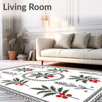 Red Berry Branch Garden Medallion Rug