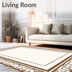 Brown Geometric Art Deco Style Rug