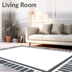Modern Minimalist Rectangular Grid Design Rug