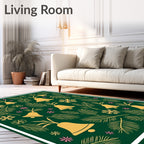 Festive Bell Pine Needle Snowflake Pattern Rug